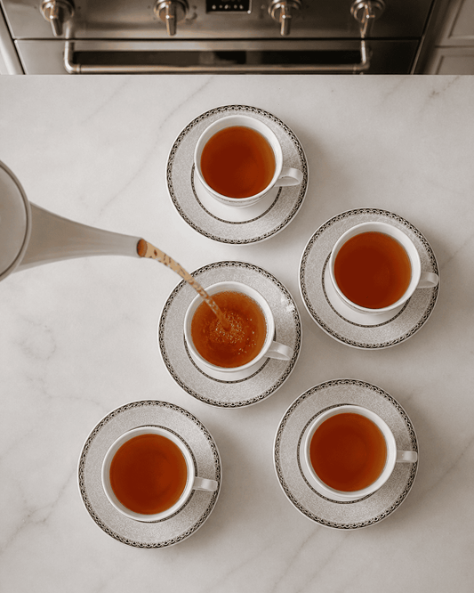 Tea/Coffee Cup & Saucer - New Georgian Platina Series PL 126 (Set of 6) - Velixco