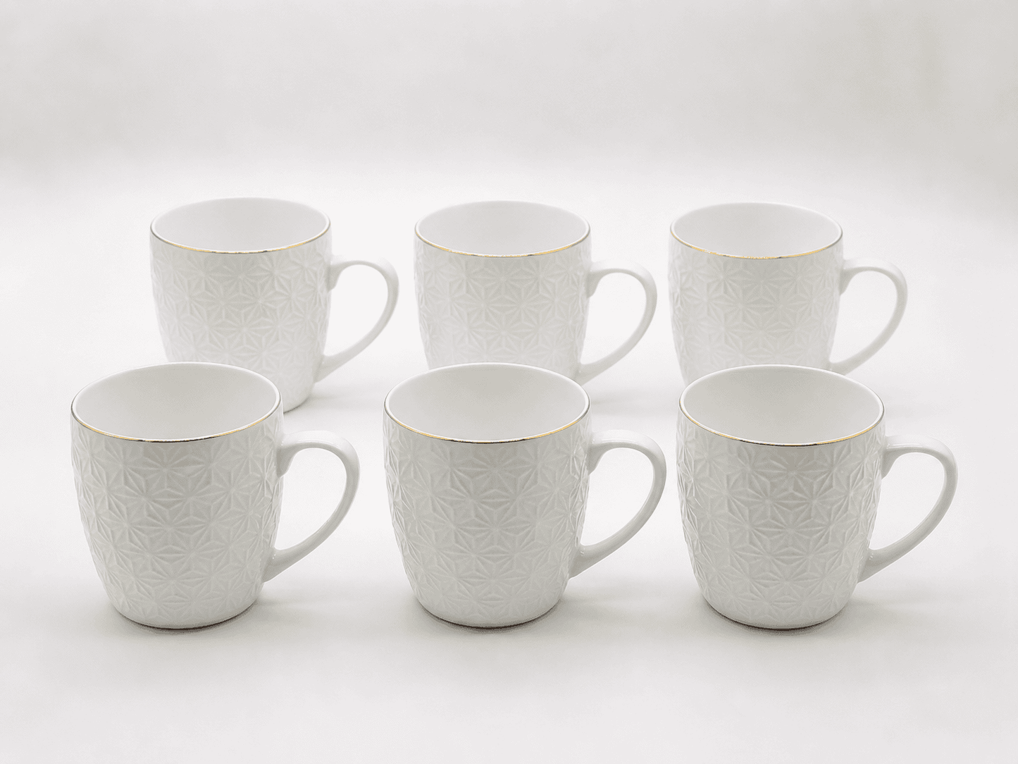 Tea/Coffee Mug Puzzle Emboss Gold Line (Set of 6)
