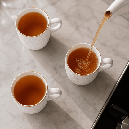 Tea/Coffee Mug Puzzle Emboss Gold Line (Set of 6)