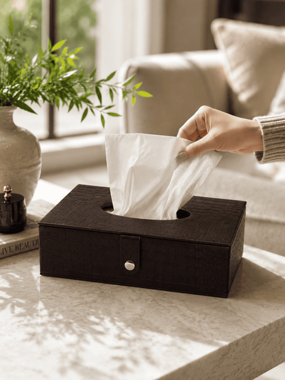 VELIXCO Premium Leatherette Tissue Box