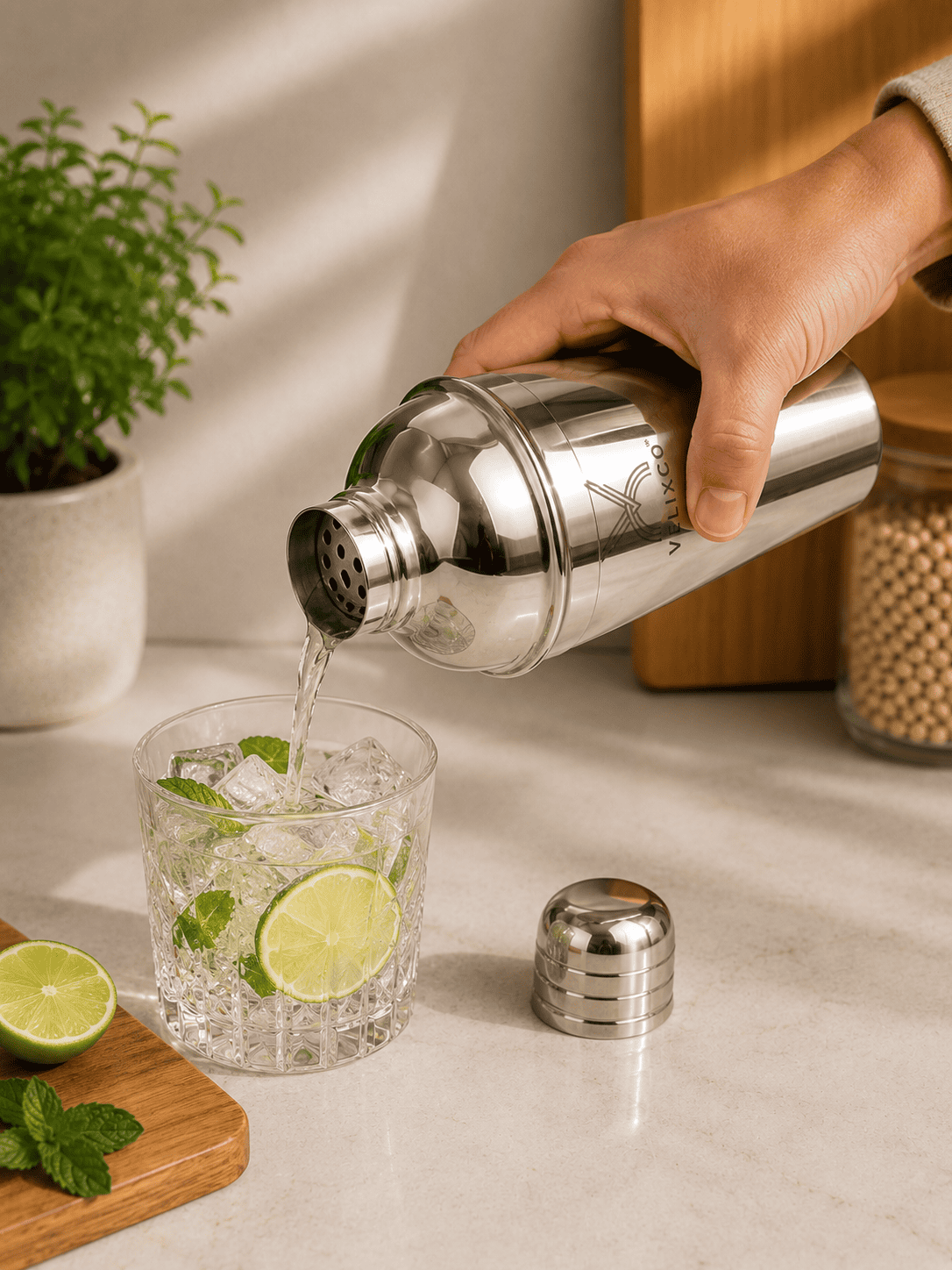 VELIXCO Stainless Steel Cocktail Shaker