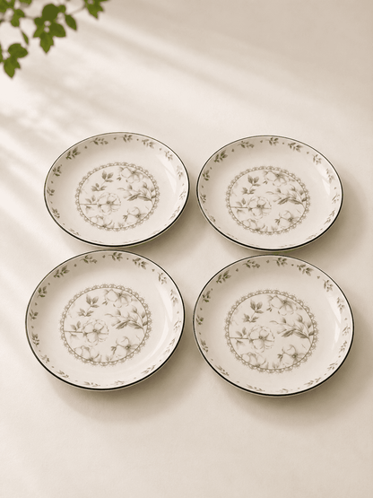 VELIXCO Vintage Flora Ceramic Plates Set of 4