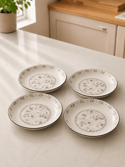 VELIXCO Vintage Flora Ceramic Plates Set of 4