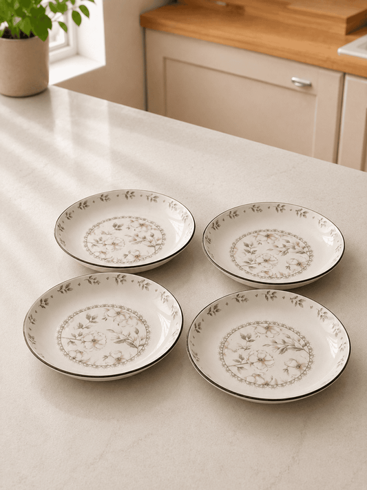 VELIXCO Vintage Flora Ceramic Plates Set of 4