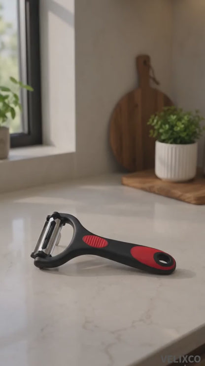 Vegetable Peeler Stainless Steel – 3-in-1 Rotatable Blades