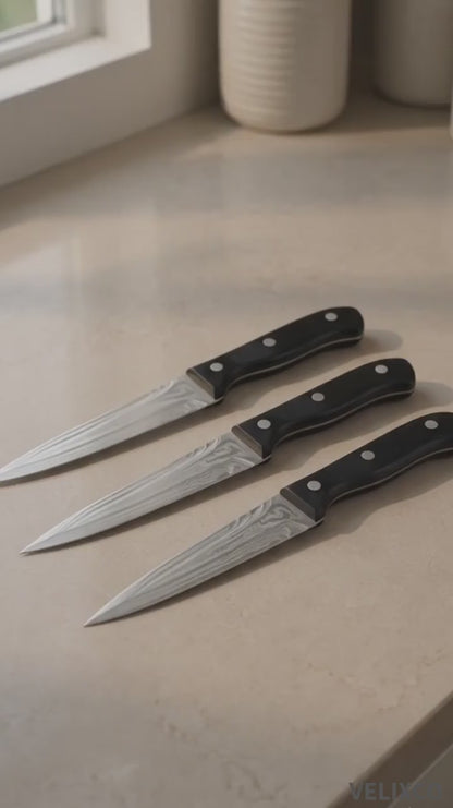 Magnetic Steel Knife Set for Home – 3 Piece Stainless Steel