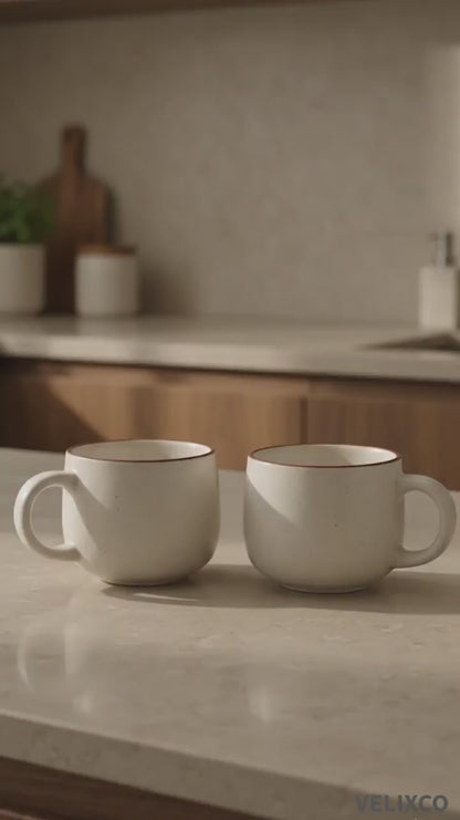 VELIXCO Amber Bloom Vintage Mug Set of 2