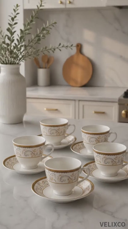 Tea/Coffee Cup & Saucer - New Georgian Magic Series MG 273 (Set of 6)