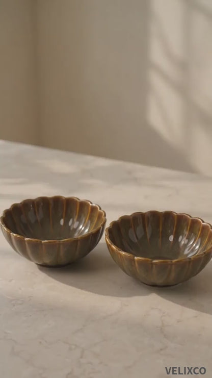 VELIXCO Blush Rose Dessert Bowl Set of 2