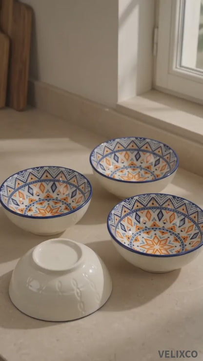 VELIXCO Solara Aztec Dessert Bowl Set of 4