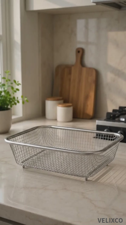 Stainless Steel Fruit Basket Square Wire | Velixco