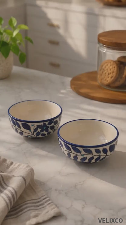 VELIXCO Azure Tile Snack Bowl Set of 2
