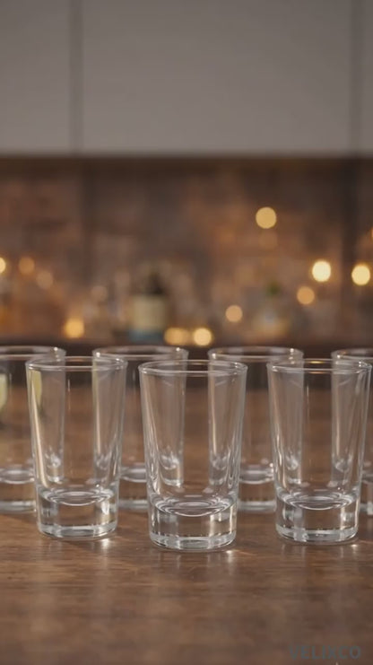 Shot Glass Set of 6 - Clear Tequila & Party Bar Glasses