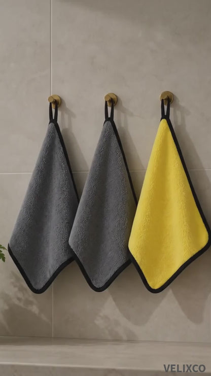 Microfiber Cleaning Cloth Reusable – Yellow Reversible 30cm